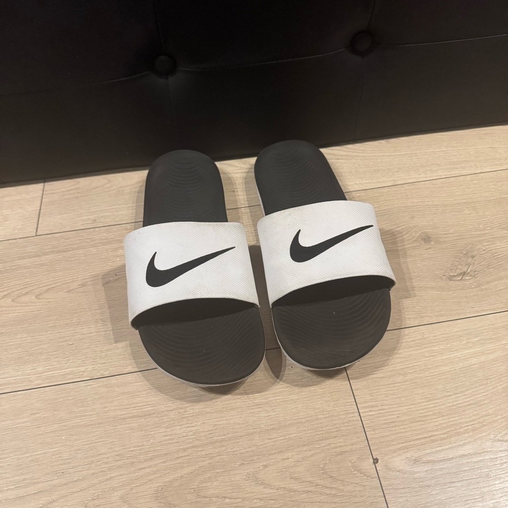 Nike Black and White Slides